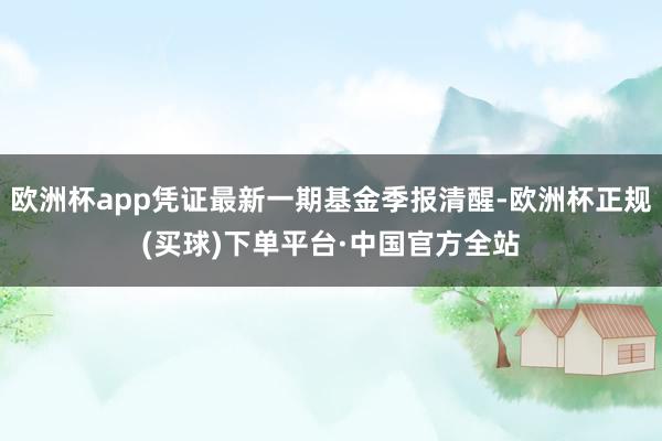 欧洲杯app凭证最新一期基金季报清醒-欧洲杯正规(买球)下单平台·中国官方全站