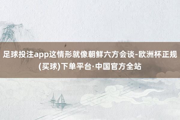 足球投注app这情形就像朝鲜六方会谈-欧洲杯正规(买球)下单平台·中国官方全站