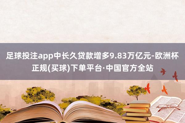 足球投注app中长久贷款增多9.83万亿元-欧洲杯正规(买球)下单平台·中国官方全站