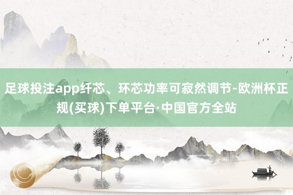 足球投注app纤芯、环芯功率可寂然调节-欧洲杯正规(买球)下单平台·中国官方全站