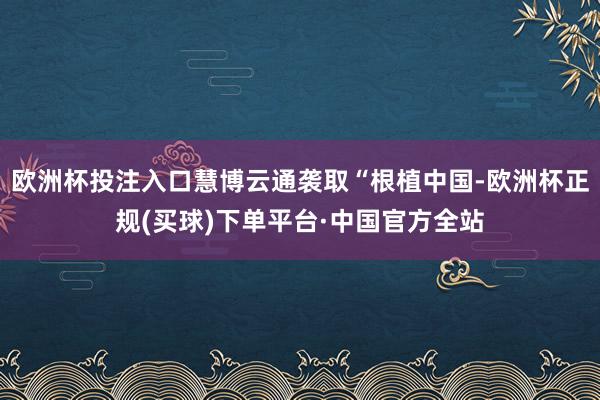 欧洲杯投注入口慧博云通袭取“根植中国-欧洲杯正规(买球)下单平台·中国官方全站