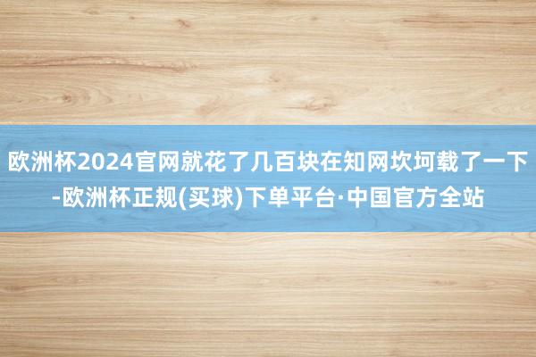 欧洲杯2024官网就花了几百块在知网坎坷载了一下-欧洲杯正规(买球)下单平台·中国官方全站