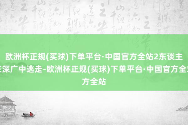 欧洲杯正规(买球)下单平台·中国官方全站2东谈主在深广中逃走-欧洲杯正规(买球)下单平台·中国官方全站