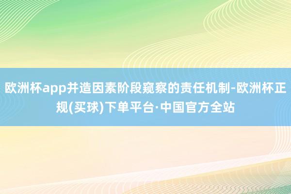 欧洲杯app并造因素阶段窥察的责任机制-欧洲杯正规(买球)下单平台·中国官方全站