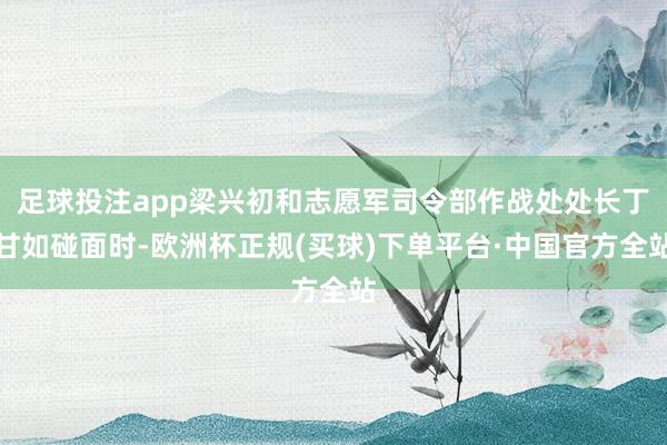足球投注app梁兴初和志愿军司令部作战处处长丁甘如碰面时-欧洲杯正规(买球)下单平台·中国官方全站
