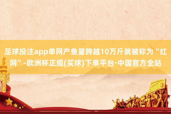 足球投注app单网产鱼量跨越10万斤就被称为“红网”-欧洲杯正规(买球)下单平台·中国官方全站