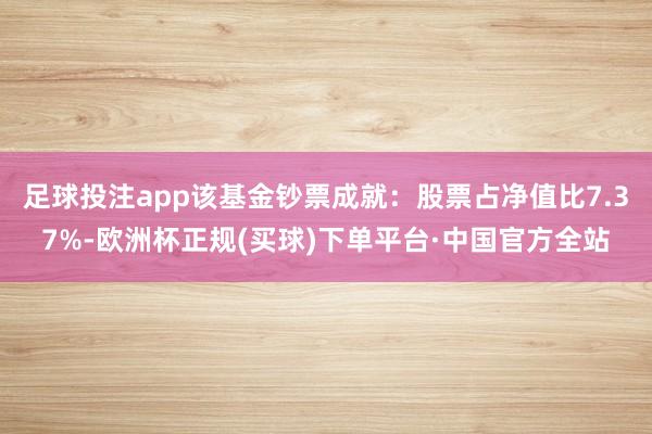 足球投注app该基金钞票成就：股票占净值比7.37%-欧洲杯正规(买球)下单平台·中国官方全站