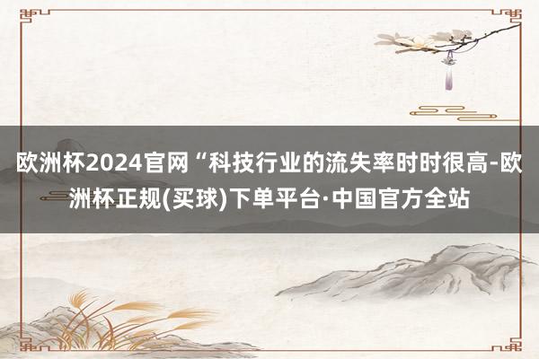 欧洲杯2024官网“科技行业的流失率时时很高-欧洲杯正规(买球)下单平台·中国官方全站