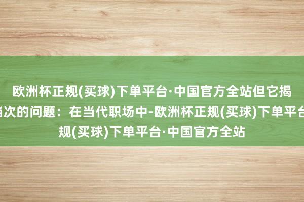欧洲杯正规(买球)下单平台·中国官方全站但它揭示了一个更深档次的问题：在当代职场中-欧洲杯正规(买球)下单平台·中国官方全站