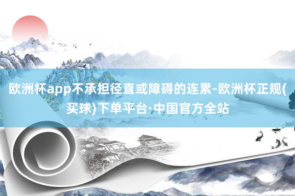 欧洲杯app不承担径直或障碍的连累-欧洲杯正规(买球)下单平台·中国官方全站