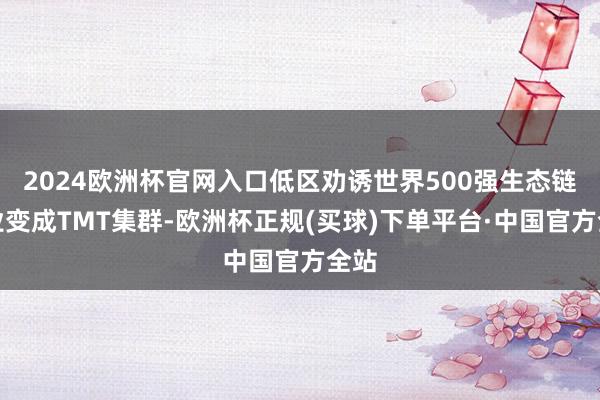 2024欧洲杯官网入口低区劝诱世界500强生态链企业变成TMT集群-欧洲杯正规(买球)下单平台·中国官方全站