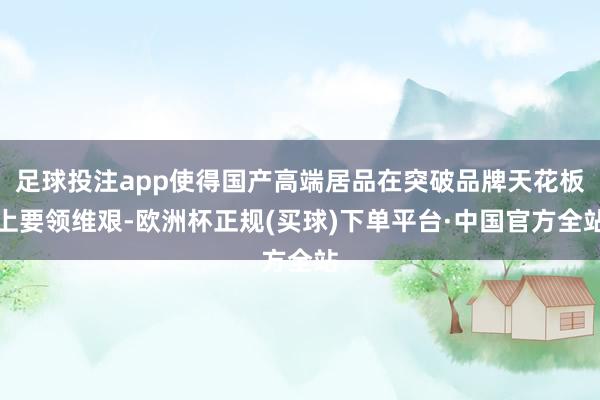足球投注app使得国产高端居品在突破品牌天花板上要领维艰-欧洲杯正规(买球)下单平台·中国官方全站
