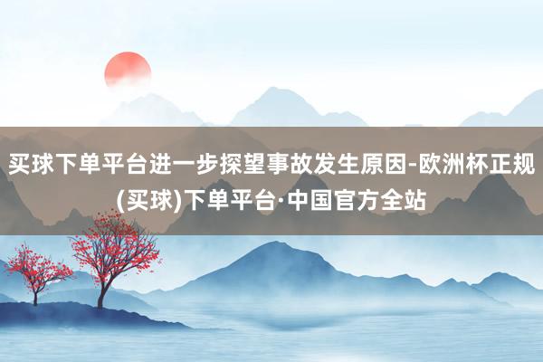 买球下单平台进一步探望事故发生原因-欧洲杯正规(买球)下单平台·中国官方全站