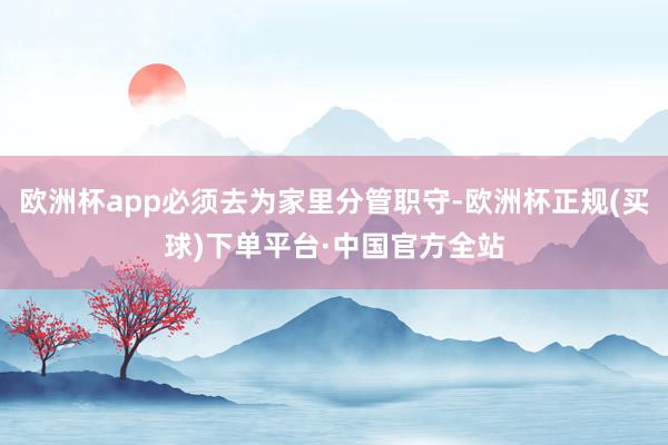 欧洲杯app必须去为家里分管职守-欧洲杯正规(买球)下单平台·中国官方全站