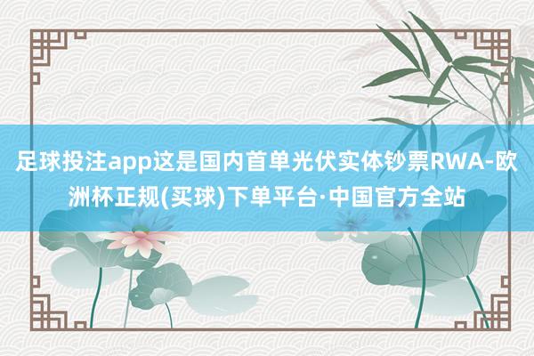 足球投注app这是国内首单光伏实体钞票RWA-欧洲杯正规(买球)下单平台·中国官方全站