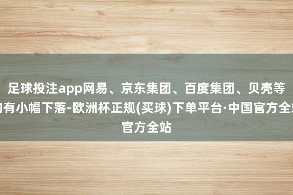 足球投注app网易、京东集团、百度集团、贝壳等均有小幅下落-欧洲杯正规(买球)下单平台·中国官方全站