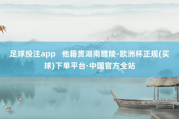 足球投注app   他籍贯湖南醴陵-欧洲杯正规(买球)下单平台·中国官方全站