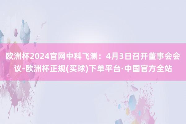 欧洲杯2024官网中科飞测：4月3日召开董事会会议-欧洲杯正规(买球)下单平台·中国官方全站