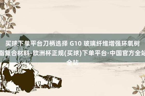 买球下单平台刀柄选择 G10 玻璃纤维增强环氧树脂复合材料-欧洲杯正规(买球)下单平台·中国官方全站