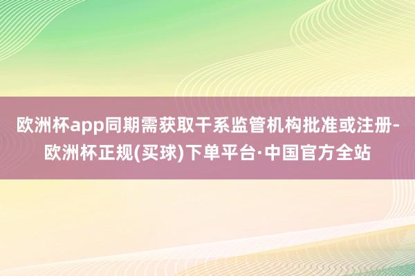 欧洲杯app同期需获取干系监管机构批准或注册-欧洲杯正规(买球)下单平台·中国官方全站