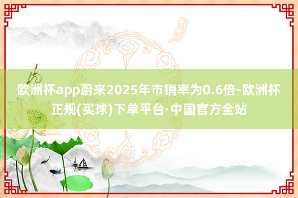 欧洲杯app蔚来2025年市销率为0.6倍-欧洲杯正规(买球)下单平台·中国官方全站