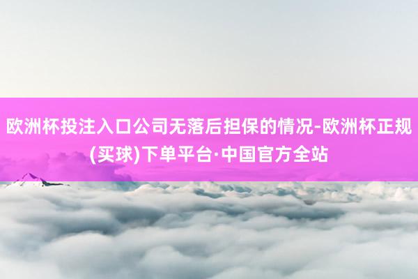 欧洲杯投注入口公司无落后担保的情况-欧洲杯正规(买球)下单平台·中国官方全站