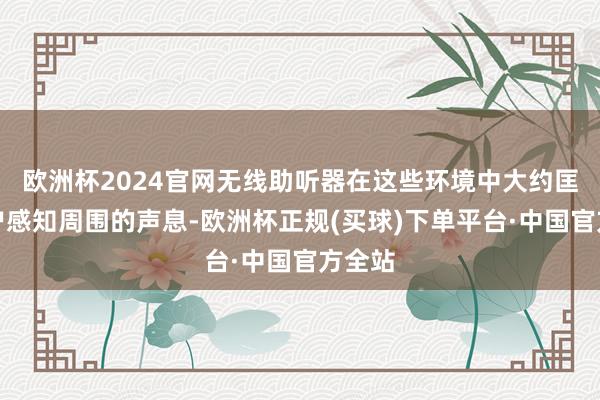 欧洲杯2024官网无线助听器在这些环境中大约匡助用户感知周围的声息-欧洲杯正规(买球)下单平台·中国官方全站