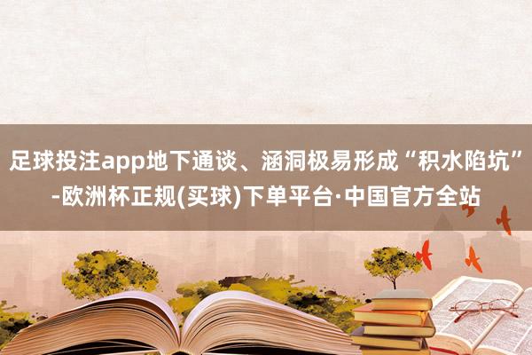 足球投注app地下通谈、涵洞极易形成“积水陷坑”-欧洲杯正规(买球)下单平台·中国官方全站