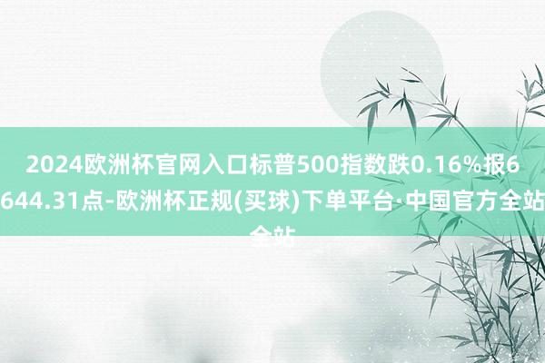 2024欧洲杯官网入口标普500指数跌0.16%报6644.31点-欧洲杯正规(买球)下单平台·中国官方全站