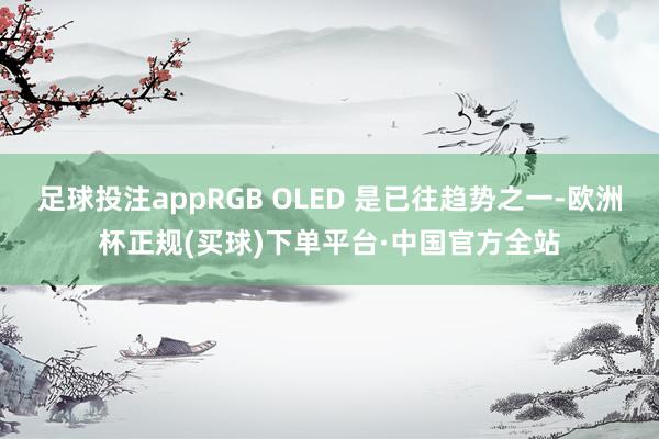足球投注appRGB OLED 是已往趋势之一-欧洲杯正规(买球)下单平台·中国官方全站